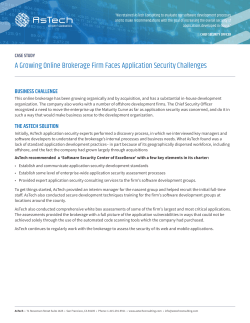 A Growing Online Brokerage Firm Faces Application Security