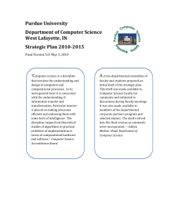 Purdue University Department of Computer Science West Lafayette