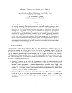 Gestalt theory and Computer Vision AgnFes Desolneux, Lionel