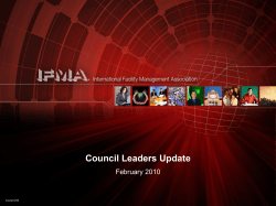 Council Leaders Update - IFMA Community *DEVELOPMENT