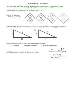 Problem Set 12: Probability, Pythagorean Theorem, Angles in