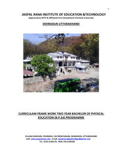 Semester &ndash; I BPEd/P&ndash; 101 - Jaspal Rana Institute of Education