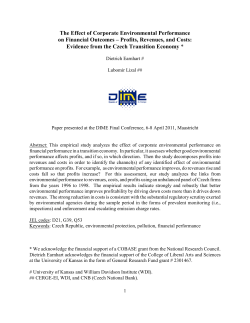 The Effect of Corporate Environmental Performance on Financial