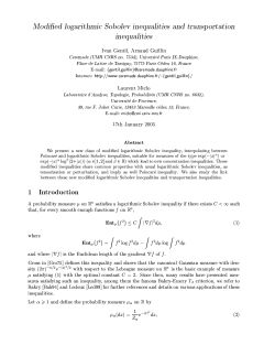 1 Introduction A probability measure &mu; on Бn satisfies a logarithmic