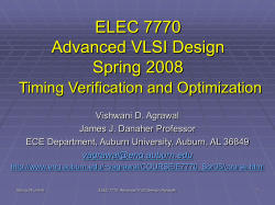 Lecture 5: Timing Verification and Optimization