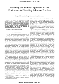 Modeling and Solution Approach for the Environmental Traveling