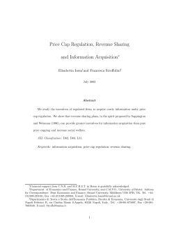 Price Cap Regulation, Revenue Sharing and Information Acquisition