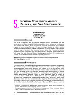 Industry Competition, Agency Problem, and Firm Performance