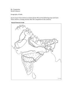 Mr. Trzepinska World Cultures Geography of India As you move from