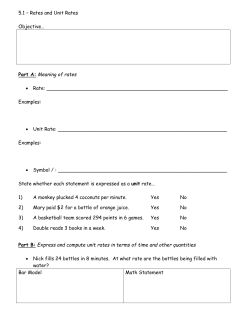5.1 &ndash; Rates and Unit Rates Objective&hellip; Part A: Meaning of rates