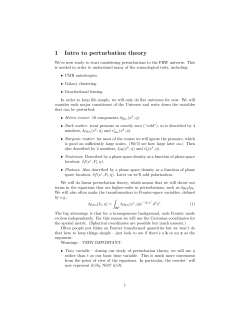1 Intro to perturbation theory