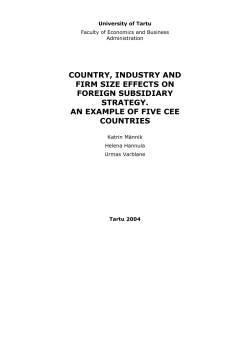 country, industry and firm size effects on foreign subsidiary strategy