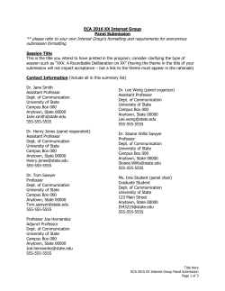 Panel Submission Template