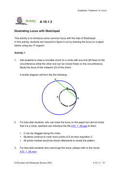 Qualitative Treatment of Locus A 10.1.3 Illustrating Locus with