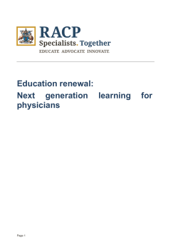 Next Generation Learners: Education renewal strategy paper