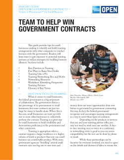team to help win GoVeRnment ContRaCts