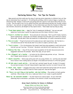 Nurturing Nature Play: Ten Tips for Parents