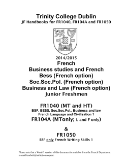 French - Trinity College Dublin