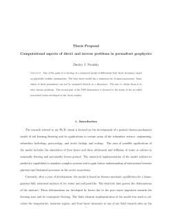 Thesis Proposal Computational aspects of direct and inverse