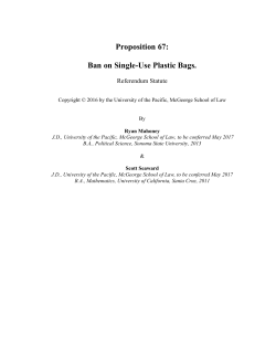 Proposition 67: Ban on Single-Use Plastic Bags.