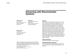 Interacting with Recommender Systems