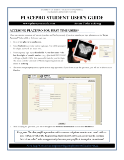 PLACEPRO StUDENt USER`S GUIDE - Engineering Students` Society