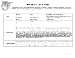 2017 BB AA Local Rules - Menomonee Falls Little League