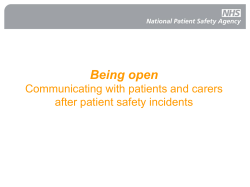 Duty of candour - National Patient Safety Agency