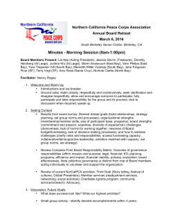 March 2016 - Northern California Peace Corps Association