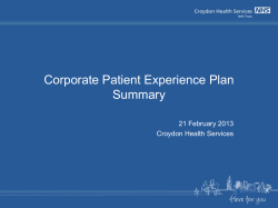 Patient plan for CQR - Croydon Health Services NHS Trust