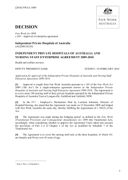 Independent Private Hospitals of Australia and Nursing Staff