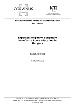 Expected long-term budgetary benefits to Roma education in Hungary