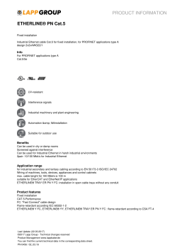 PRODUCT INFORMATION ETHERLINE&reg; PN Cat.5