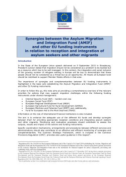 Synergies between the Asylum Migration and Integration Fund