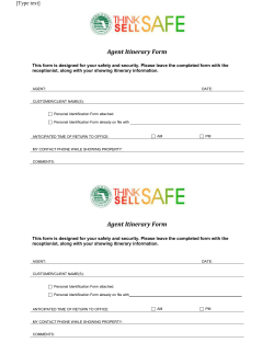 Agent Itinerary Form - Emerald Coast Association of Realtors