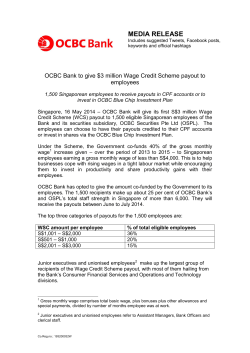OCBC BANK IS FIRST TO OFFER A COMPLETE INSURANCE