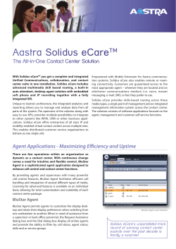 Aastra Solidus eCareTM - Documents and Downloads ( Mitel )