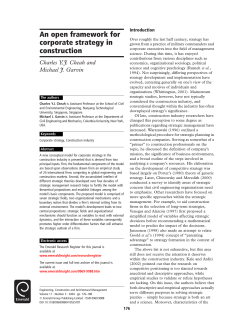 An open framework for corporate strategy in construction