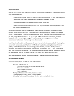 Player evaluations Over the past 11 years, I met with players