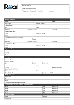 Property Address: Preferred Lease Start Date: Tenancy Term