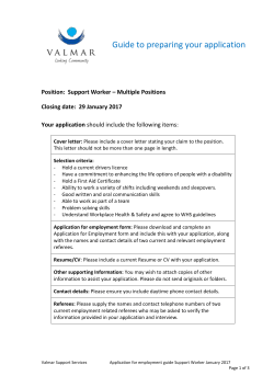 guide to preparing your application for employment