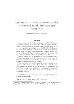 Input-output data and service outsourcing. A reply to