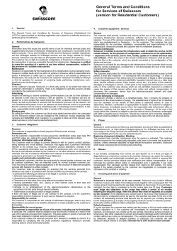 General Terms and Conditions for Services of Swisscom (version for