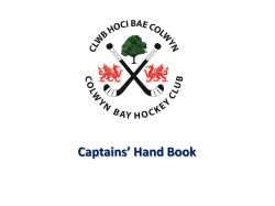 Team Captains Handbook