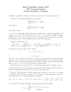 Basic Probability Summer 2017 NYU Courant Institute Practice
