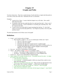 Chapter 15 Graphs and Paths