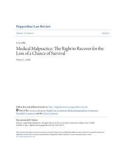 Medical Malpractice: The Right to Recover for the Loss of a Chance