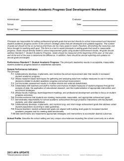 Academic Progress Goal Development Worksheet