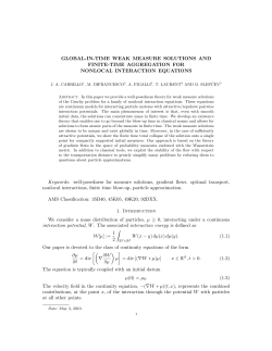 GLOBAL-IN-TIME WEAK MEASURE SOLUTIONS AND FINITE