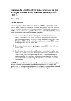 Community Legal Centres NSW statement on the Stronger Futures